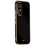 XINLI fleksibelt TPU-mobilcover til Xiaomi 12 Pro 5G/12S Pro 5G/12 Pro (Dimensity) 5G med præcis linseudskæring, stødsikkert cover og galvaniseret gylden kant