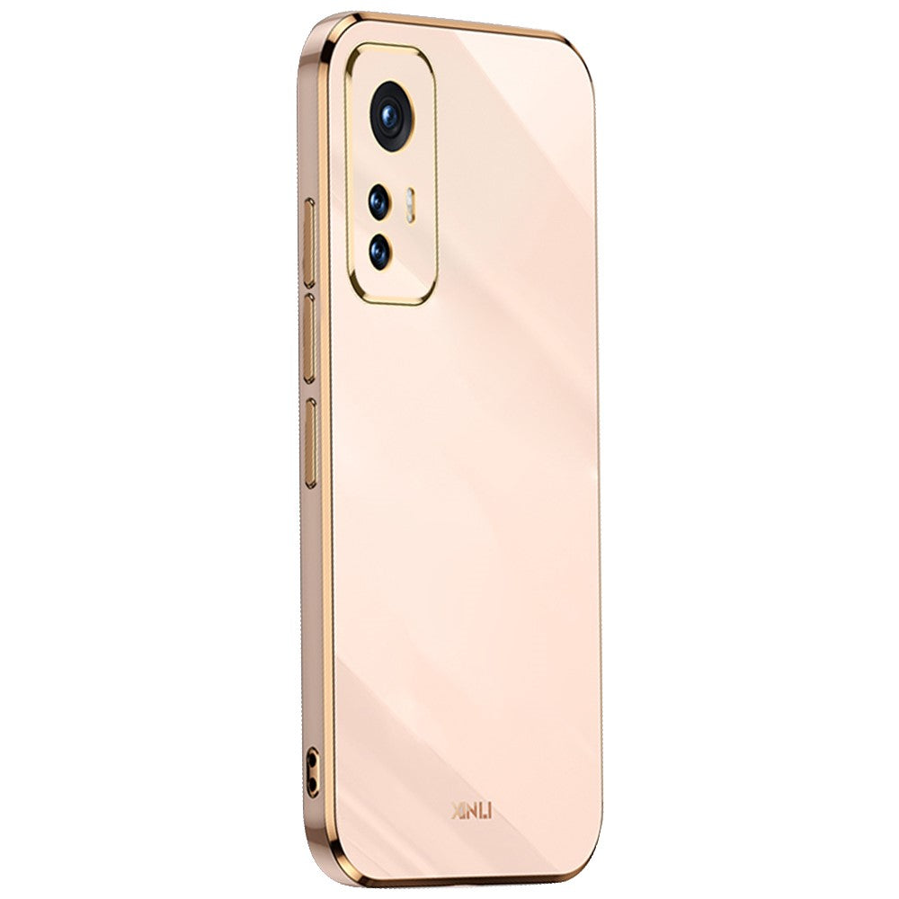 XINLI fleksibelt TPU-mobilcover til Xiaomi 12 Pro 5G/12S Pro 5G/12 Pro (Dimensity) 5G med præcis linseudskæring, stødsikkert cover og galvaniseret gylden kant