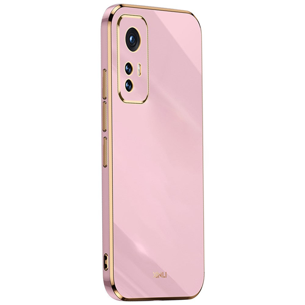 XINLI fleksibelt TPU-mobilcover til Xiaomi 12 Pro 5G/12S Pro 5G/12 Pro (Dimensity) 5G med præcis linseudskæring, stødsikkert cover og galvaniseret gylden kant