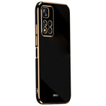 XINLI för Xiaomi Redmi Note 11 Pro 5G (Kina) (MediaTek)/Note 11 Pro+ 5G Precisionslinsutskärning TPU Smartphone Stötsäkert Skal Snyggt Galvaniserat Mobilskal med Guldkant