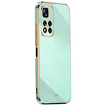 XINLI för Xiaomi Redmi Note 11 Pro 5G (Kina) (MediaTek)/Note 11 Pro+ 5G Precisionslinsutskärning TPU Smartphone Stötsäkert Skal Snyggt Galvaniserat Mobilskal med Guldkant