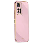 XINLI för Xiaomi Redmi Note 11 Pro 5G (Kina) (MediaTek)/Note 11 Pro+ 5G Precisionslinsutskärning TPU Smartphone Stötsäkert Skal Snyggt Galvaniserat Mobilskal med Guldkant