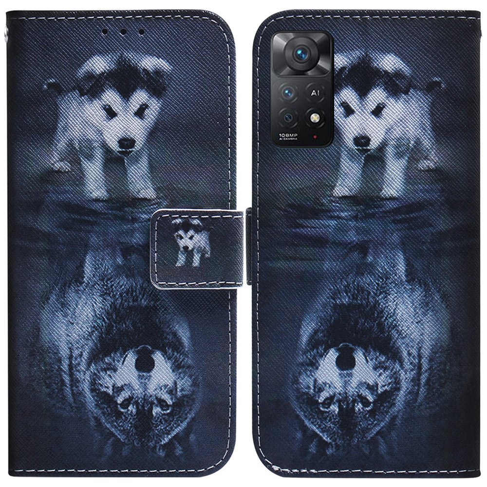 Xiaomi Redmi Note 12 Pro 4G / 11 Pro 4G (MediaTek) / Note 11 Pro 5G (Qualcomm) Magnetiskt stängningsmönstertryck PU-läder Folio Flip-fodral Plånboksfodral med stativfunktion mobilskydd