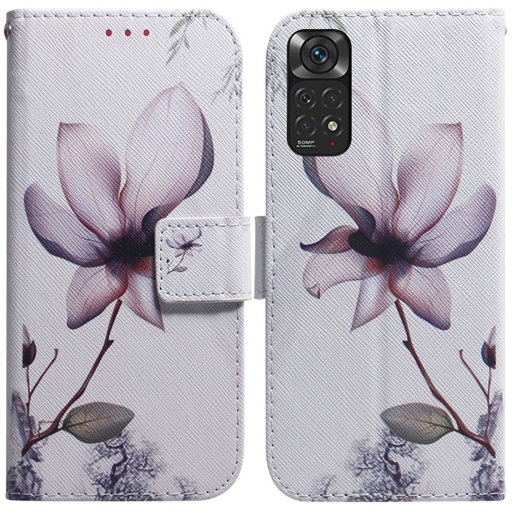 Xiaomi Redmi Note 11S 4G / Redmi Note 11 4G (Qualcomm) Plånboksfodral med mönstertryck, PU-läder, stativfunktion, fällbart fodral