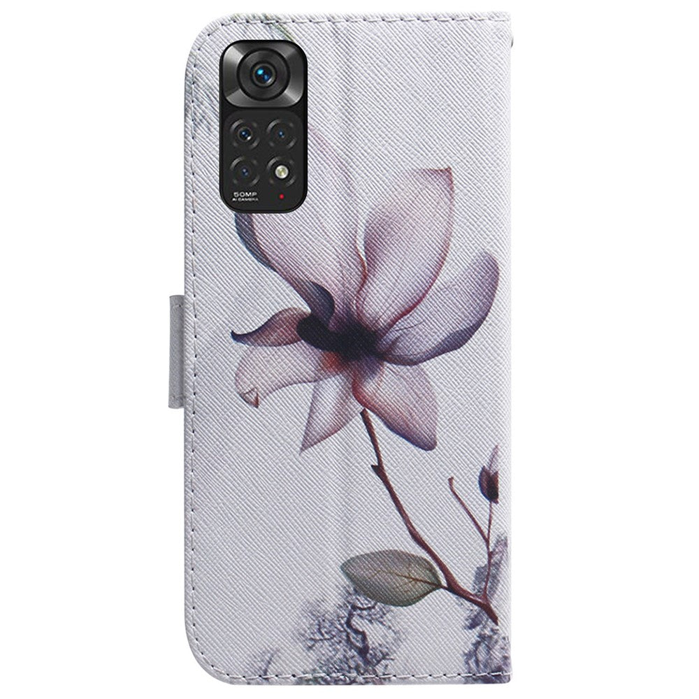 Xiaomi Redmi Note 11S 4G / Redmi Note 11 4G (Qualcomm) Plånboksfodral med mönstertryck, PU-läder, stativfunktion, fällbart fodral