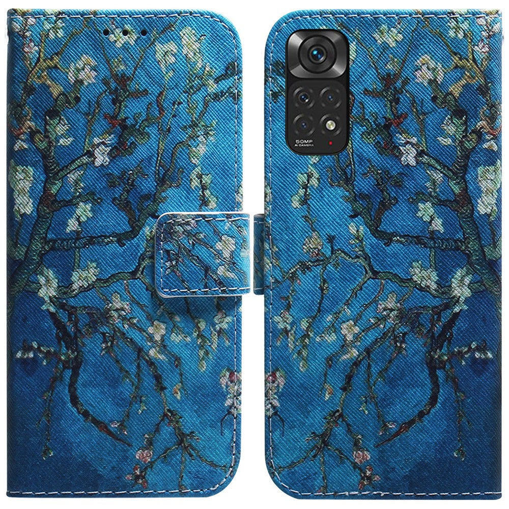 Xiaomi Redmi Note 11S 4G / Redmi Note 11 4G (Qualcomm) Plånboksfodral med mönstertryck, PU-läder, stativfunktion, fällbart fodral