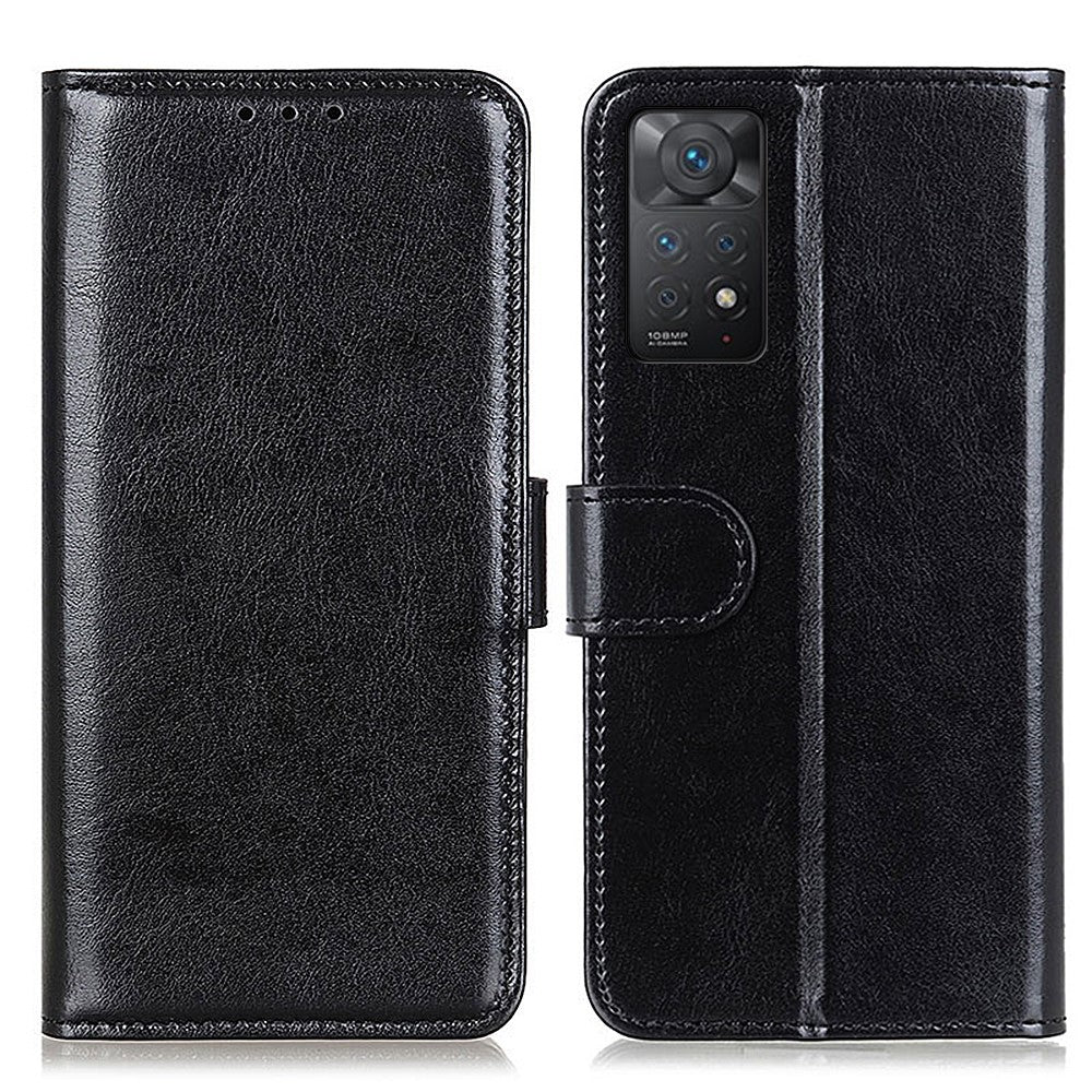Xiaomi Redmi Note 12 Pro 4G / 11 Pro 4G (MediaTek) / Note 11 Pro 5G (Qualcomm) Crazy Horse Texture Läderfodral Magnetiskt Stängande Kortplatser Stativ Bok Stötsäkert Skydd