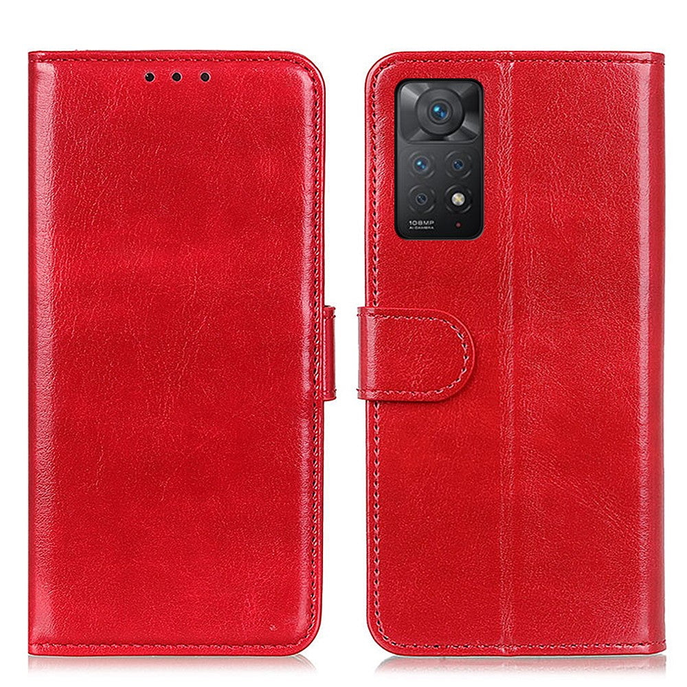 Xiaomi Redmi Note 12 Pro 4G / 11 Pro 4G (MediaTek) / Note 11 Pro 5G (Qualcomm) Crazy Horse Texture Läderfodral Magnetiskt Stängande Korthållare Stativ Bok Stötsäkert Skydd