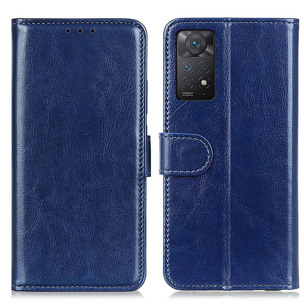 Xiaomi Redmi Note 12 Pro 4G / 11 Pro 4G (MediaTek) / Note 11 Pro 5G (Qualcomm) Crazy Horse Texture Läderfodral Magnetiskt Stängande Kortplatser Stativ Bok Stötsäkert Skydd