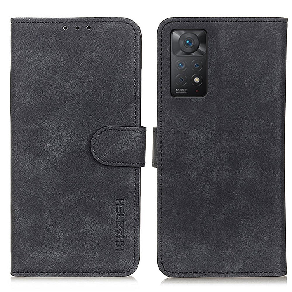 KHAZNEH För Xiaomi Redmi Note 12 Pro 4G / 11 Pro 4G (MediaTek) / Note 11 Pro 5G (Qualcomm) Retro PU-lädermobilskal Dubbelsidigt magnetiskt spänne Plånboksfodral