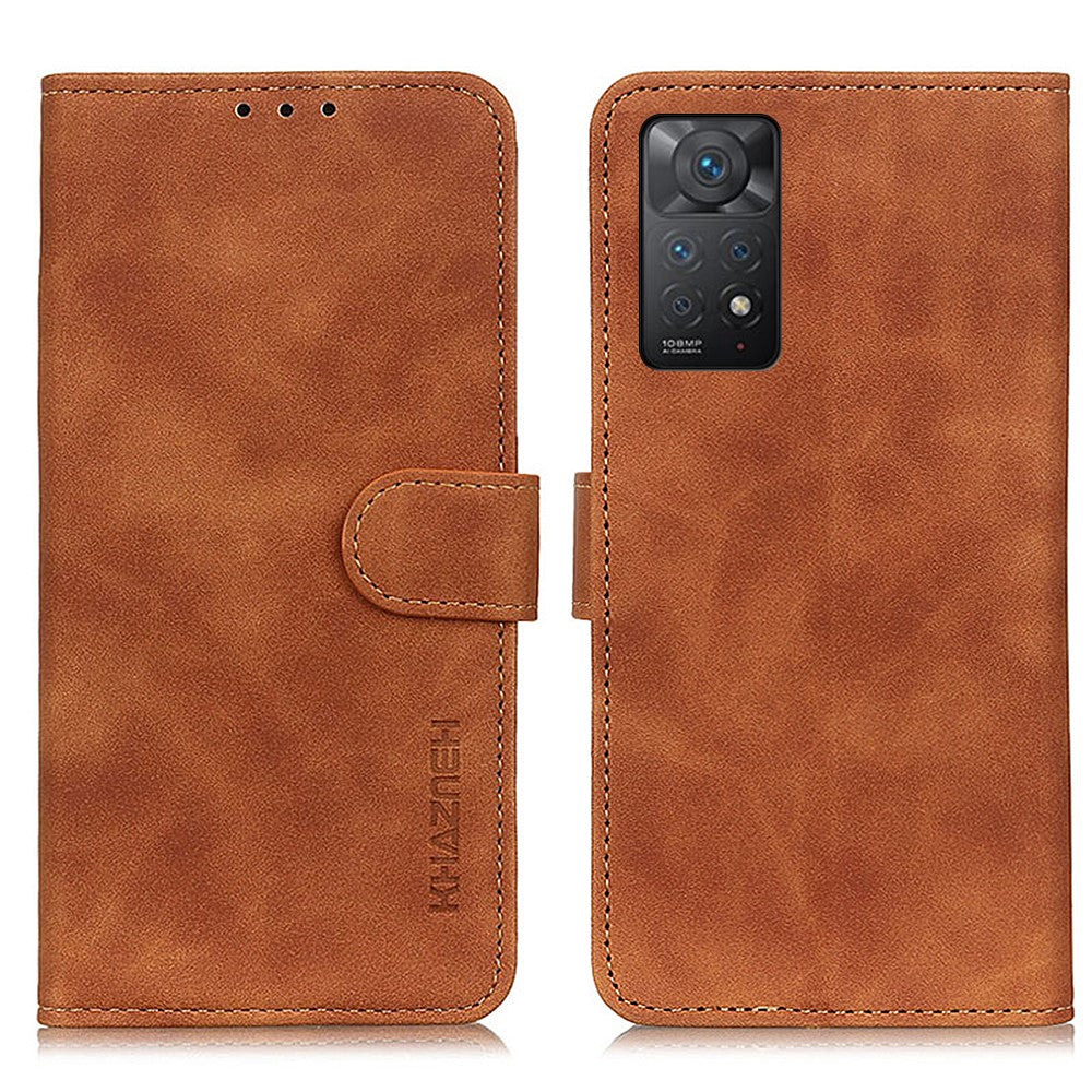 KHAZNEH För Xiaomi Redmi Note 12 Pro 4G / 11 Pro 4G (MediaTek) / Note 11 Pro 5G (Qualcomm) Retro PU-lädermobilskal Dubbelsidigt magnetiskt spänne Plånboksfodral