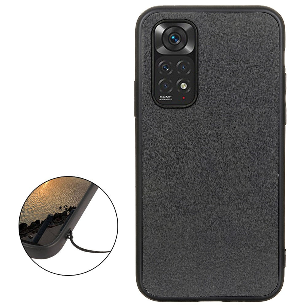 For Xiaomi Redmi Note 11 4G (Qualcomm)/Note 11S 4G Bi-color Textured PU Leather Coated TPU + PC Phone Case