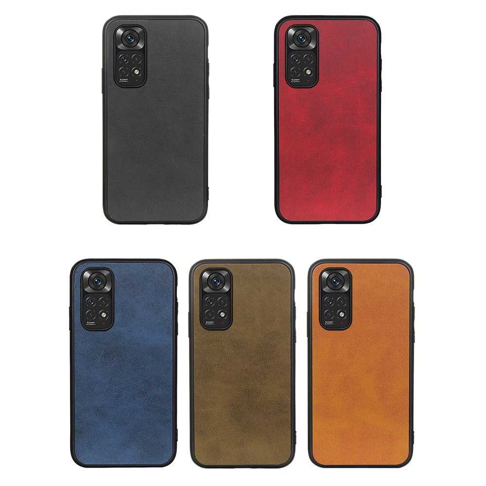 For Xiaomi Redmi Note 11 4G (Qualcomm)/Note 11S 4G Bi-color Textured PU Leather Coated TPU + PC Phone Case