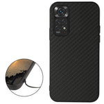 For Xiaomi Redmi Note 11 4G (Qualcomm)/Note 11S 4G Well-Protected Carbon Fiber Texture PU Leather Case Coated with Hybrid Bottom Case