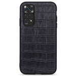 Crocodile Texture Genuine Leather Phone Case for Xiaomi Redmi Note 11 4G (Qualcomm)/Note 11S 4G, Coated PC + TPU Hybrid Case