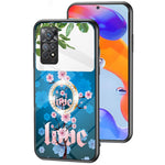 Magic Mirror Series for Xiaomi Redmi Note 11 Pro 5G (Qualcomm)/Note 11 Pro 4G (MediaTek) Flower Pattern Tempered Glass + PC + TPU Phone Case with Kickstand and Mirror