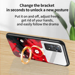 Magic Mirror Series for Xiaomi Redmi Note 11 Pro 5G (Qualcomm)/Note 11 Pro 4G (MediaTek) Flower Pattern Tempered Glass + PC + TPU Phone Case with Kickstand and Mirror