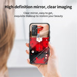Magic Mirror Series for Xiaomi Redmi Note 11 Pro 5G (Qualcomm)/Note 11 Pro 4G (MediaTek) Flower Pattern Tempered Glass + PC + TPU Phone Case with Kickstand and Mirror
