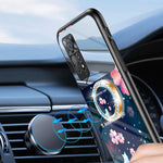 Magic Mirror Series for Xiaomi Redmi Note 11 Pro 5G (Qualcomm)/Note 11 Pro 4G (MediaTek) Flower Pattern Tempered Glass + PC + TPU Phone Case with Kickstand and Mirror