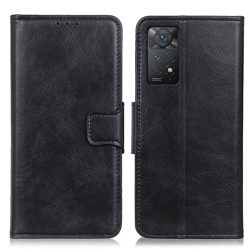 Xiaomi Redmi Note 12 Pro 4G / 11 Pro 4G (MediaTek) / Note 11 Pro 5G (Qualcomm) PU-läder med full skyddsfunktion, Crazy Horse-textur, fallskyddsskal med plånboksställ