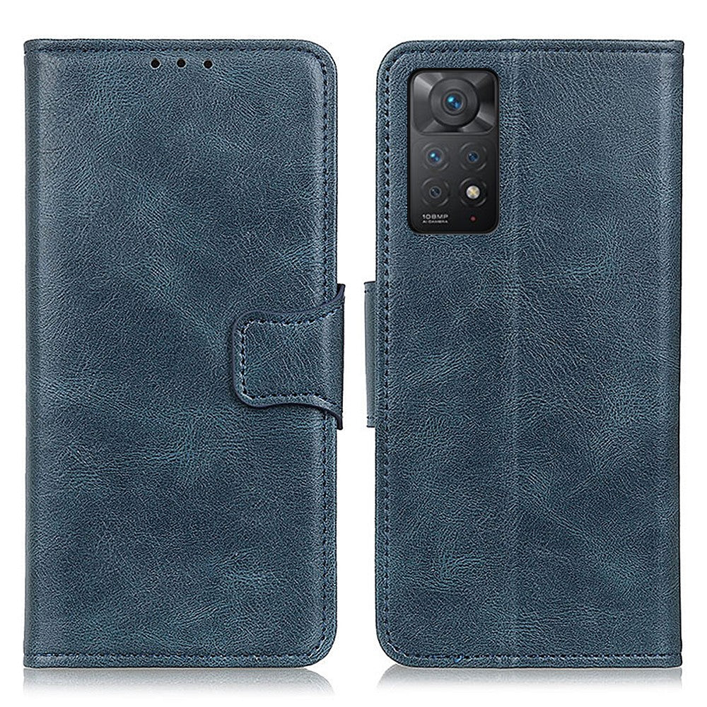Xiaomi Redmi Note 12 Pro 4G / 11 Pro 4G (MediaTek) / Note 11 Pro 5G (Qualcomm) PU-läder med full skyddsfunktion, Crazy Horse-textur, fallskyddsskal med plånboksställ