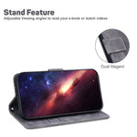 For Xiaomi Redmi Note 11 4G (Qualcomm)/Note 11S 4G Foldable Stand Imprinting Geometry PU Learher Wallet Case Magnetic Closure Cover
