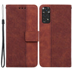 Xiaomi Redmi Note 11 4G (Qualcomm)/Note 11S 4G, vikbart stativ, tryckgeometri, PU-läder, plånboksfodral med magnetisk stängning