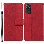 Xiaomi Redmi Note 11 4G (Qualcomm)/Note 11S 4G, vikbart stativ, tryckgeometri, PU-läder, plånboksfodral med magnetisk stängning