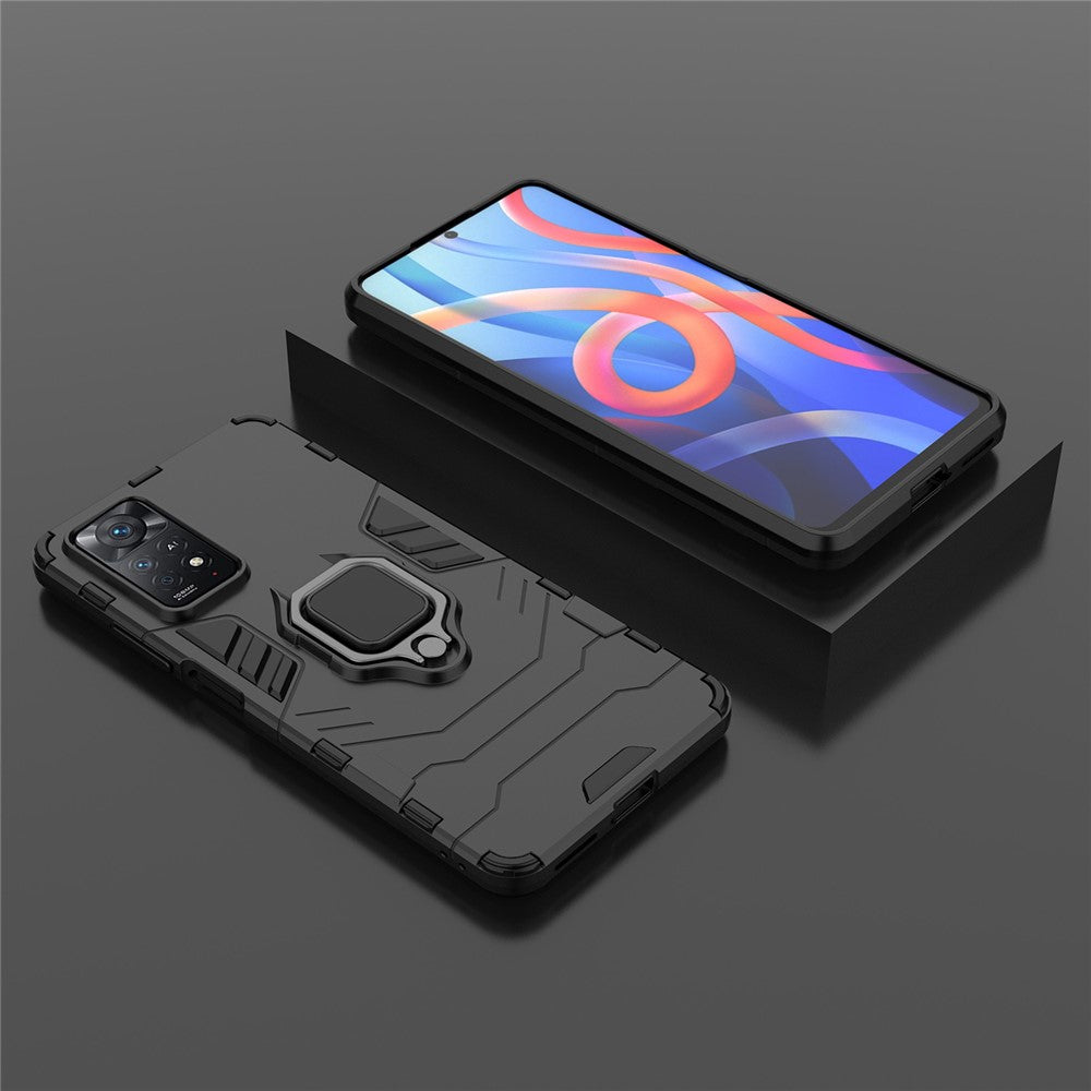 Xiaomi Redmi Note 12 Pro 4G / 11 Pro 4G (MediaTek) / Note 11 Pro 5G (Qualcomm) Bakskal Ring Stöd Mjukt TPU + Hårt PC Stötsäkert Skyddande mobilskal