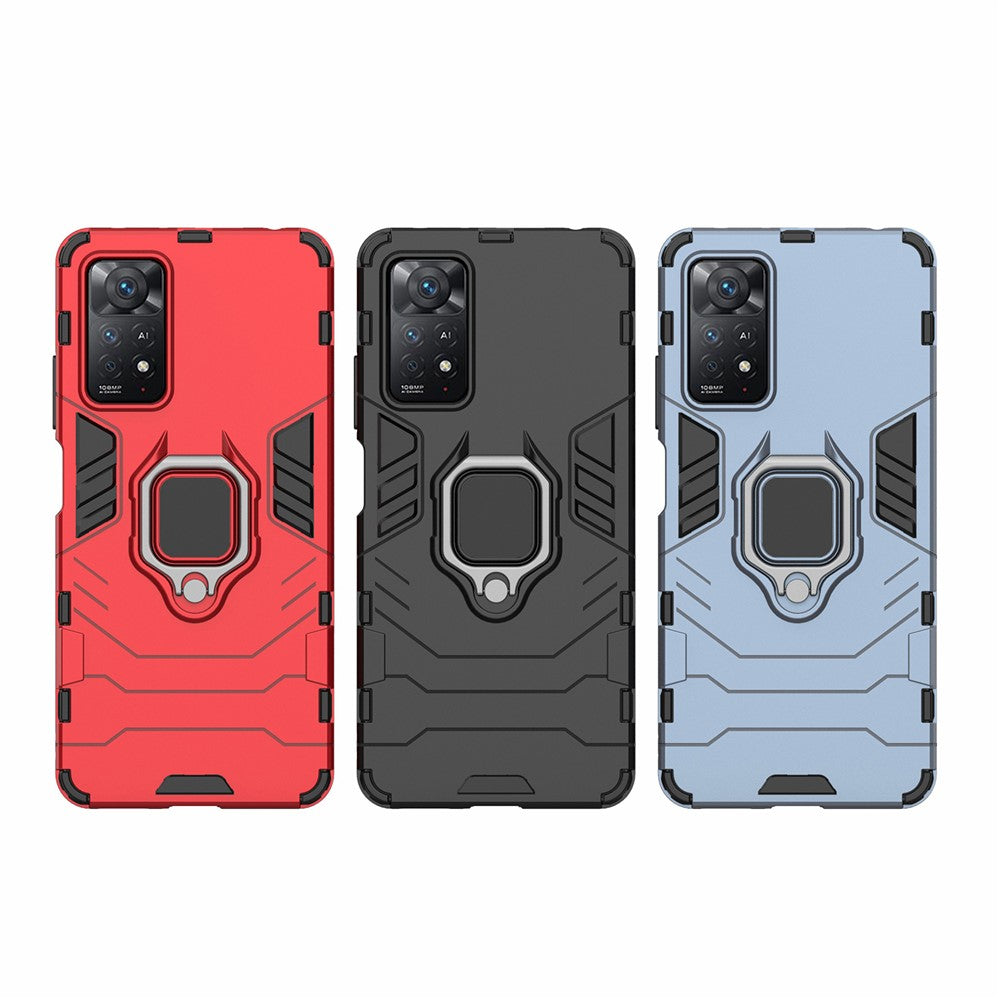 For Xiaomi Redmi Note 12 Pro 4G / 11 Pro 4G (MediaTek) / Note 11 Pro 5G (Qualcomm) Back Case Ring Kickstand Soft TPU+Hard PC Shockproof Protective Phone Cover