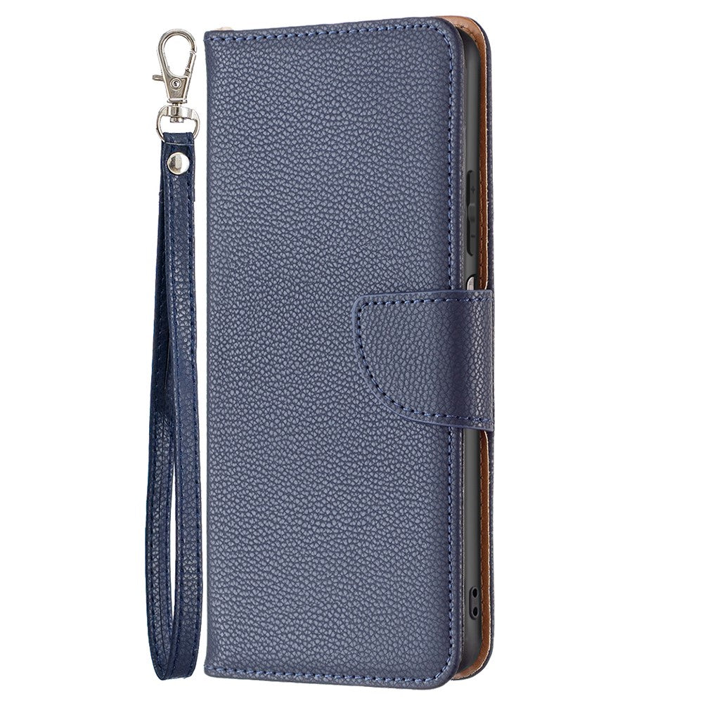 For Xiaomi Redmi Note 11 4G (Qualcomm) Litchi Texture PU Leather Wallet Case Solid Color Stand Mobile Phone Cover