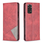 For Xiaomi Redmi Note 11 4G (Qualcomm) Imprinting Pattern Splicing Design Cover with Card Slots Drop-Proof Leather Cell Phone Shell