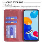 For Xiaomi Redmi Note 11 4G (Qualcomm) Imprinting Pattern Splicing Design Cover with Card Slots Drop-Proof Leather Cell Phone Shell