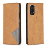 For Xiaomi Redmi Note 11 4G (Qualcomm) Imprinting Pattern Splicing Design Cover with Card Slots Drop-Proof Leather Cell Phone Shell