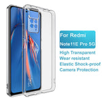 IMAK UX-5 Series Phone Case for Xiaomi Redmi Note 11 Pro 4G (MediaTek)/Note 11 Pro 5G (Qualcomm), Transparent Flexible TPU Cellphone Cover