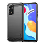 MOFI JK TPU Series-1 for Xiaomi Redmi Note 11 4G (Qualcomm) / Redmi Note 11S 4G Case Soft TPU Brushed Carbon Fiber Back Design Light Cover