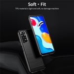 MOFI JK TPU Series-1 for Xiaomi Redmi Note 11 4G (Qualcomm) / Redmi Note 11S 4G Case Soft TPU Brushed Carbon Fiber Back Design Light Cover