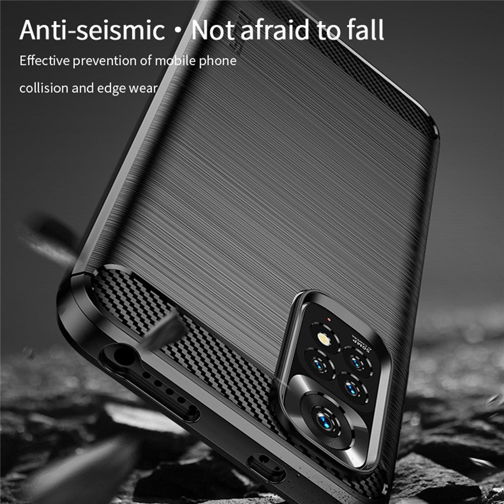 MOFI JK TPU Series-1 for Xiaomi Redmi Note 11 4G (Qualcomm) / Redmi Note 11S 4G Case Soft TPU Brushed Carbon Fiber Back Design Light Cover