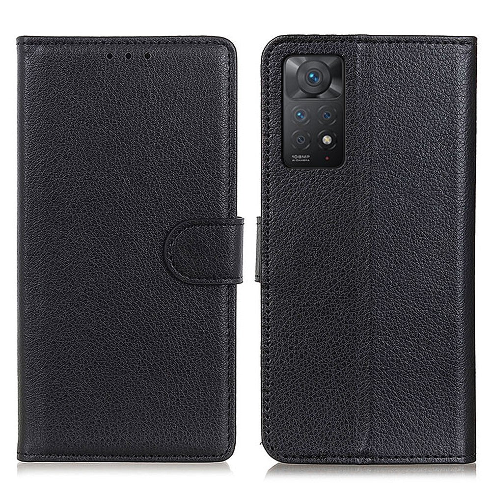 For Xiaomi Redmi Note 12 Pro 4G / 11 Pro 4G (MediaTek) / Note 11 Pro 5G (Qualcomm) Litchi Texture Shockproof PU Leather Phone Case Wallet Stand Protective Cover