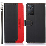 KHAZNEH For Xiaomi Redmi Note 12 Pro 4G / 11 Pro 4G (MediaTek) / Note 11 Pro 5G (Qualcomm) PU Leather RFID Blocking Stand Case Litchi Texture Wallet Mobile Phone Cover