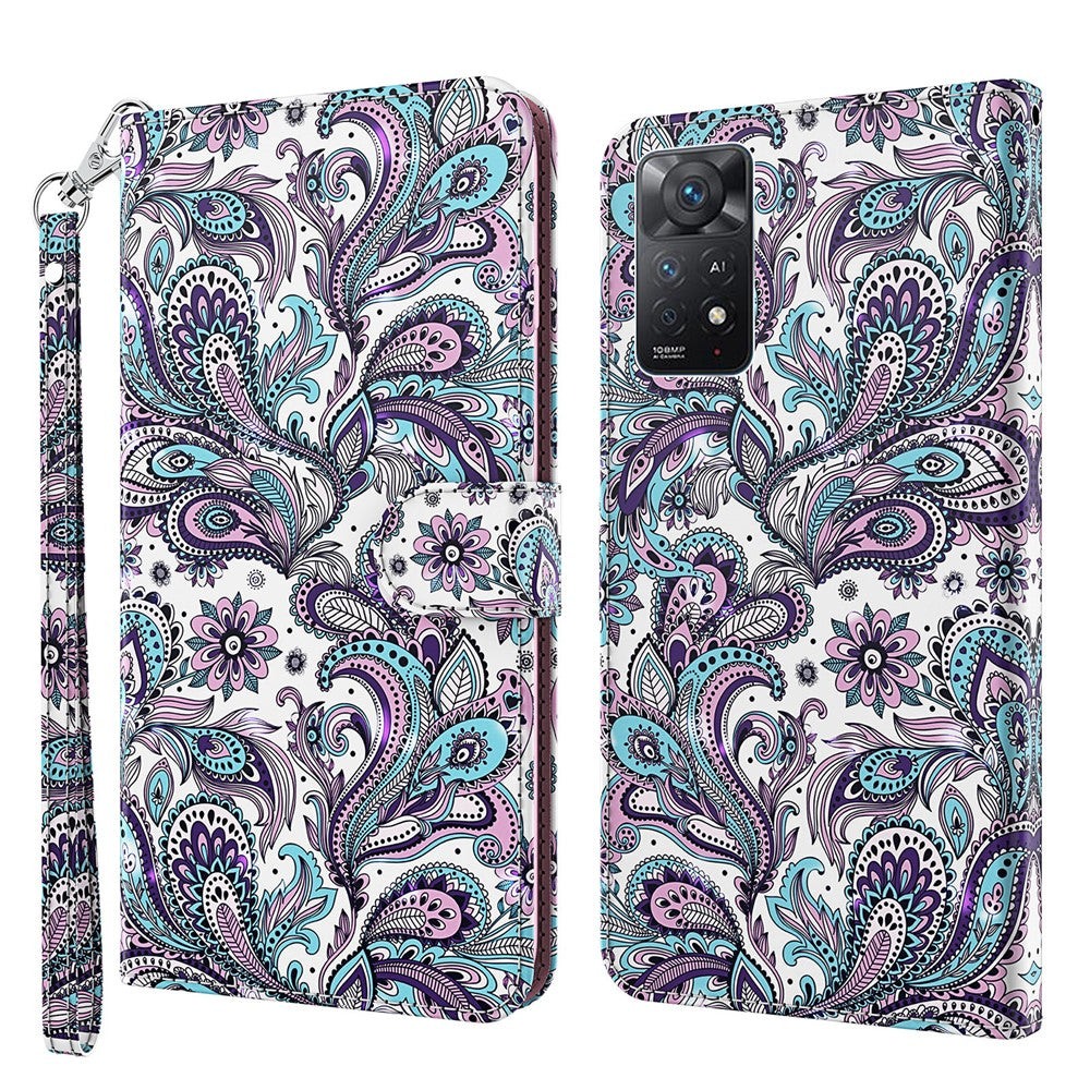 For Xiaomi Redmi Note 11S 4G / Redmi Note 11 4G (Qualcomm) 3D Creative Pattern Printing PU Leather Flip Wallet Case Stand Feature Bookstyle Magnetic Protective Cover with Strap