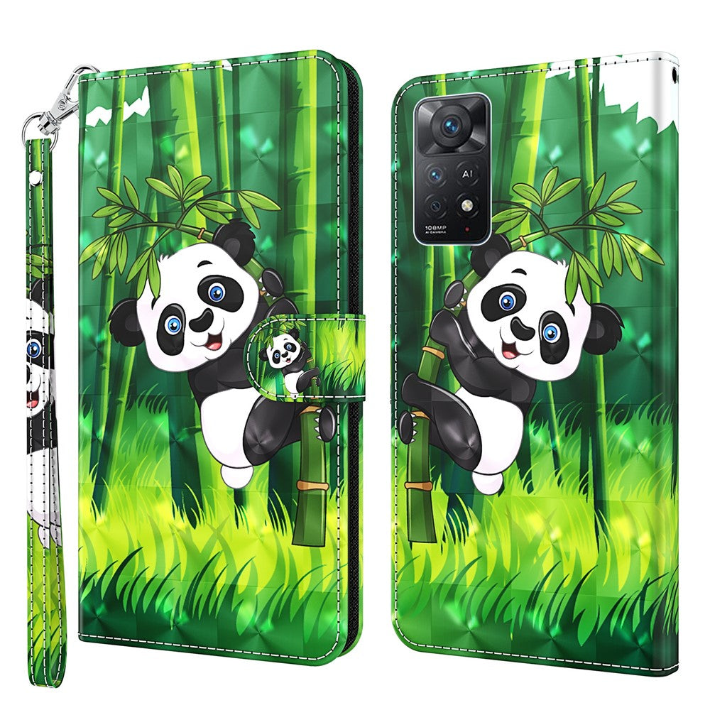 For Xiaomi Redmi Note 11S 4G / Redmi Note 11 4G (Qualcomm) 3D Creative Pattern Printing PU Leather Flip Wallet Case Stand Feature Bookstyle Magnetic Protective Cover with Strap