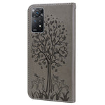 For Xiaomi Redmi Note 12 Pro 4G / 11 Pro 4G (MediaTek) / Note 11 Pro 5G (Qualcomm) Imprinted Stylish Deer Tree Pattern Stand Wallet PU Leather+TPU Anti-scratch Magnetic Cover