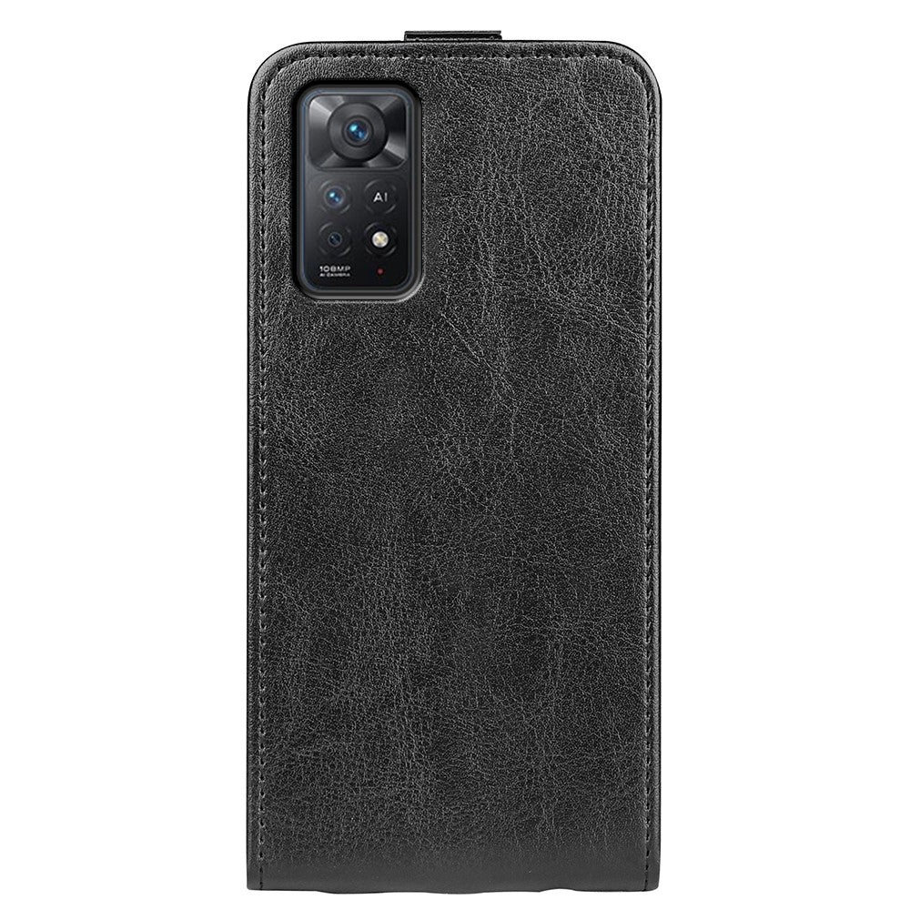 For Xiaomi Redmi Note 12 Pro 4G / 11 Pro 4G (MediaTek) / Note 11 Pro 5G (Qualcomm) Crazy Horse Texture PU Leather Vertical Flip Card Holder Mobile Phone Case Shell