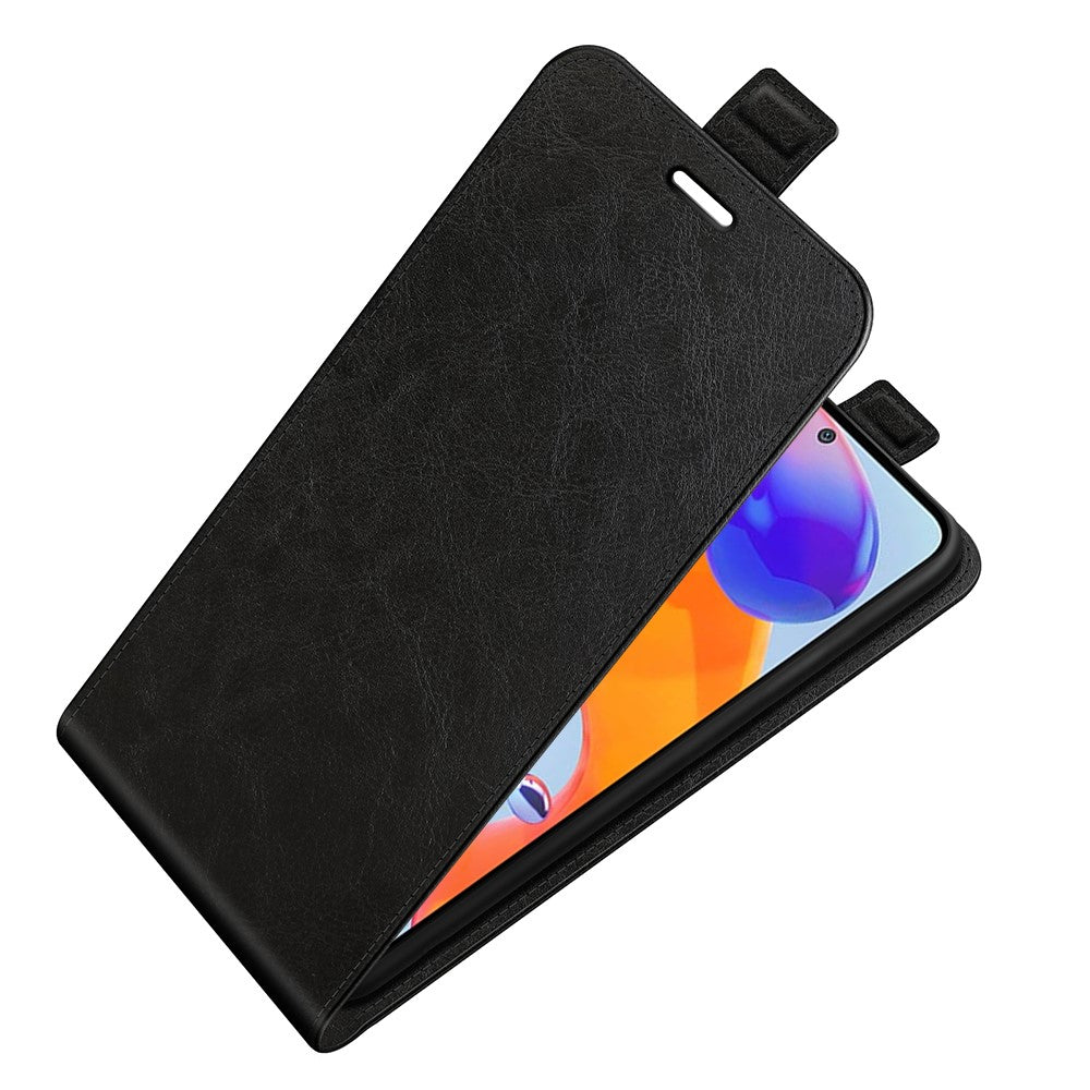 For Xiaomi Redmi Note 12 Pro 4G / 11 Pro 4G (MediaTek) / Note 11 Pro 5G (Qualcomm) Crazy Horse Texture PU Leather Vertical Flip Card Holder Mobile Phone Case Shell