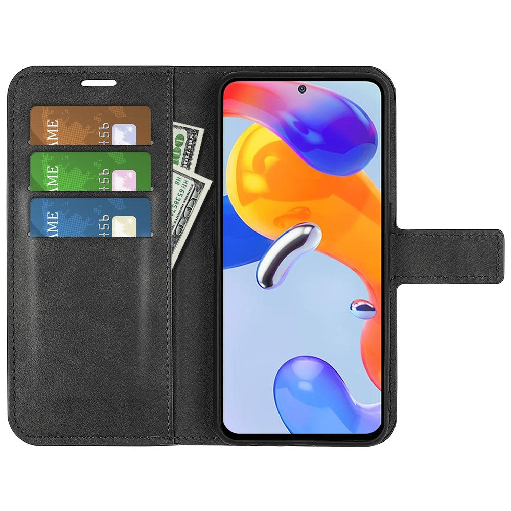 For Xiaomi Redmi Note 12 Pro 4G / 11 Pro 4G (MediaTek) / Note 11 Pro 5G (Qualcomm) Magnetic Clasp Textured PU Leather Cover Wallet Stand Phone Case