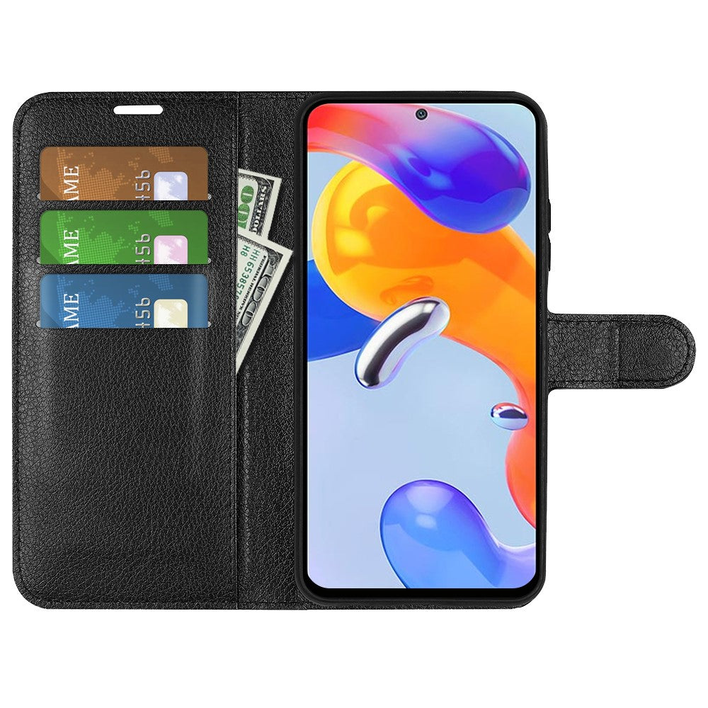 For Xiaomi Redmi Note 12 Pro 4G / 11 Pro 4G (Mediatek) / Note 11 Pro 5G (Qualcomm) Litchi Texture Wallet Stand PU Leather Phone Cover
