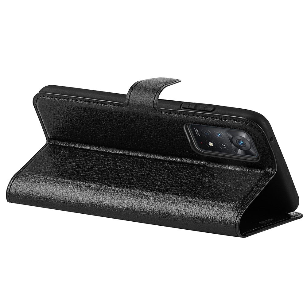 For Xiaomi Redmi Note 12 Pro 4G / 11 Pro 4G (Mediatek) / Note 11 Pro 5G (Qualcomm) Litchi Texture Wallet Stand PU Leather Phone Cover