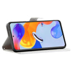 Xiaomi Redmi Note 12 Pro 4G / 11 Pro 4G (MediaTek) / Note 11 Pro 5G (Qualcomm) Mönstertryck Korsstruktur Lädermobilskal Stativ Plånboksfodral