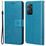 For Xiaomi Redmi Note 12 Pro 4G / 11 Pro 4G (MediaTek) / Note 11 Pro 5G (Qualcomm) Imprinting Butterfly Flower Wallet Cover PU Leather Stand Phone Case